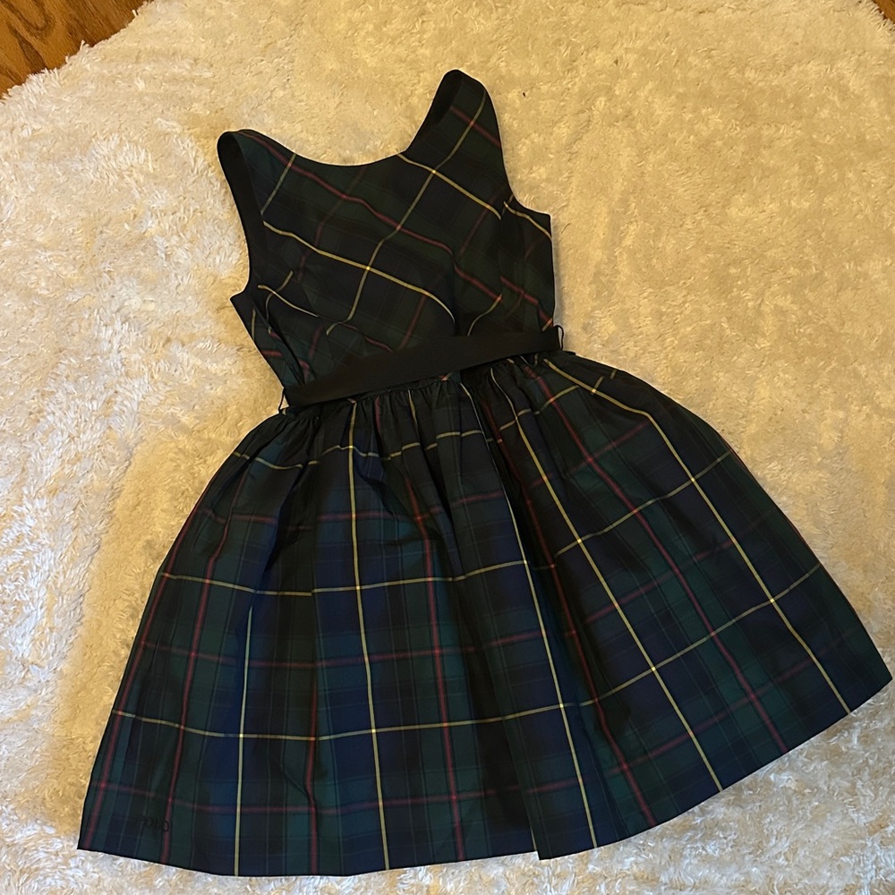 Polo by Ralph Lauren Navy Plaid Kids Dress